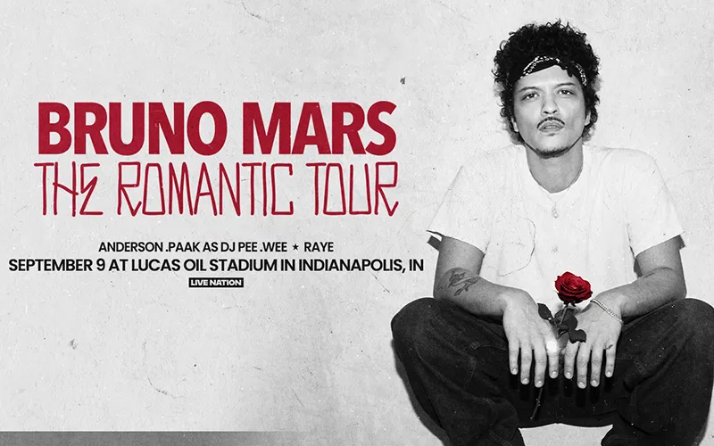Bruno Mars The Romantic Tour - Lucas Oil Stadium September 9, 2026